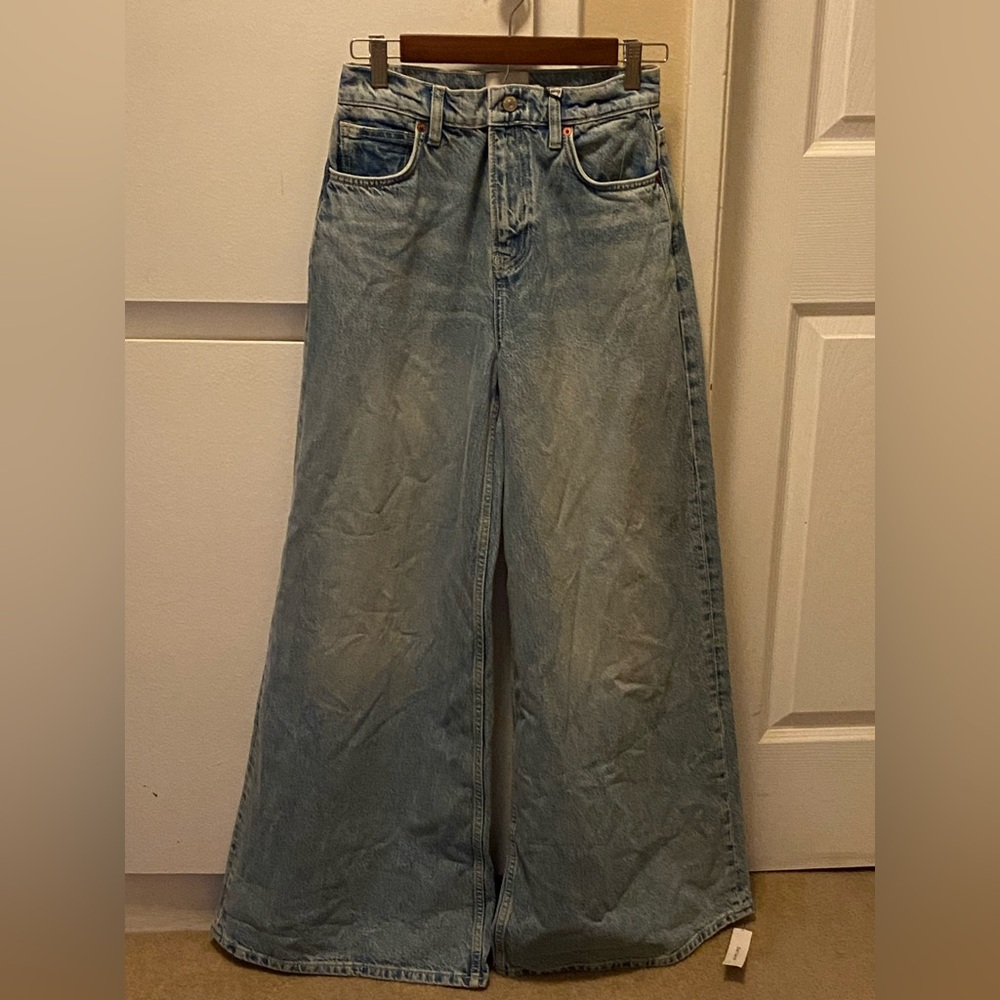 Reformation Addyson High Rise Wide Leg Jeans Burnett Wash Size 25 - Picture 2 of 10